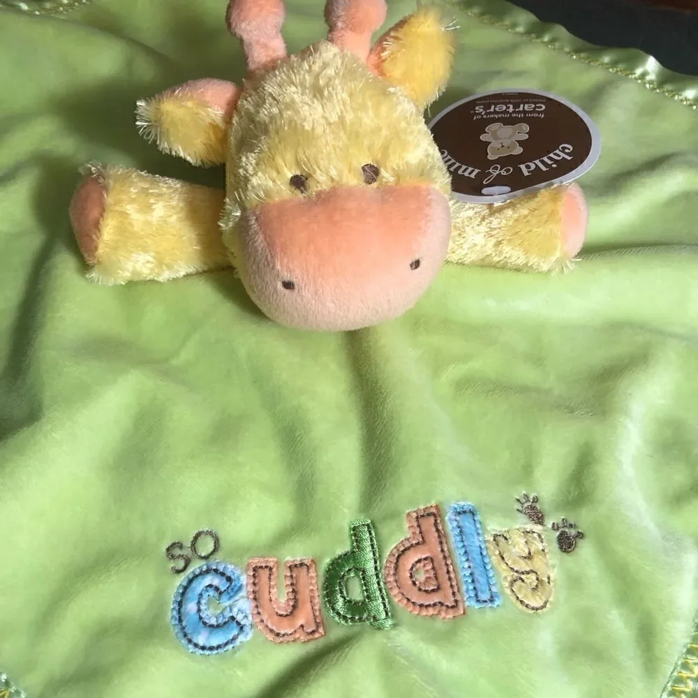 Child of Mine Lovey Blankie Plush Security Blanket Baby Hippo 15 x 15 Green NWT